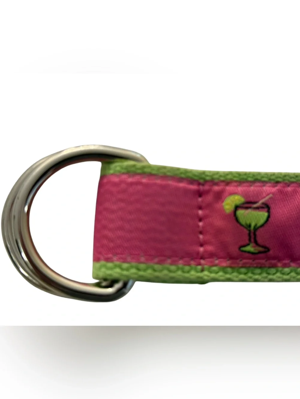 Margarita Pink & Lime Green Cocktail Print Fabric Belt Palm Springs Esthetic
